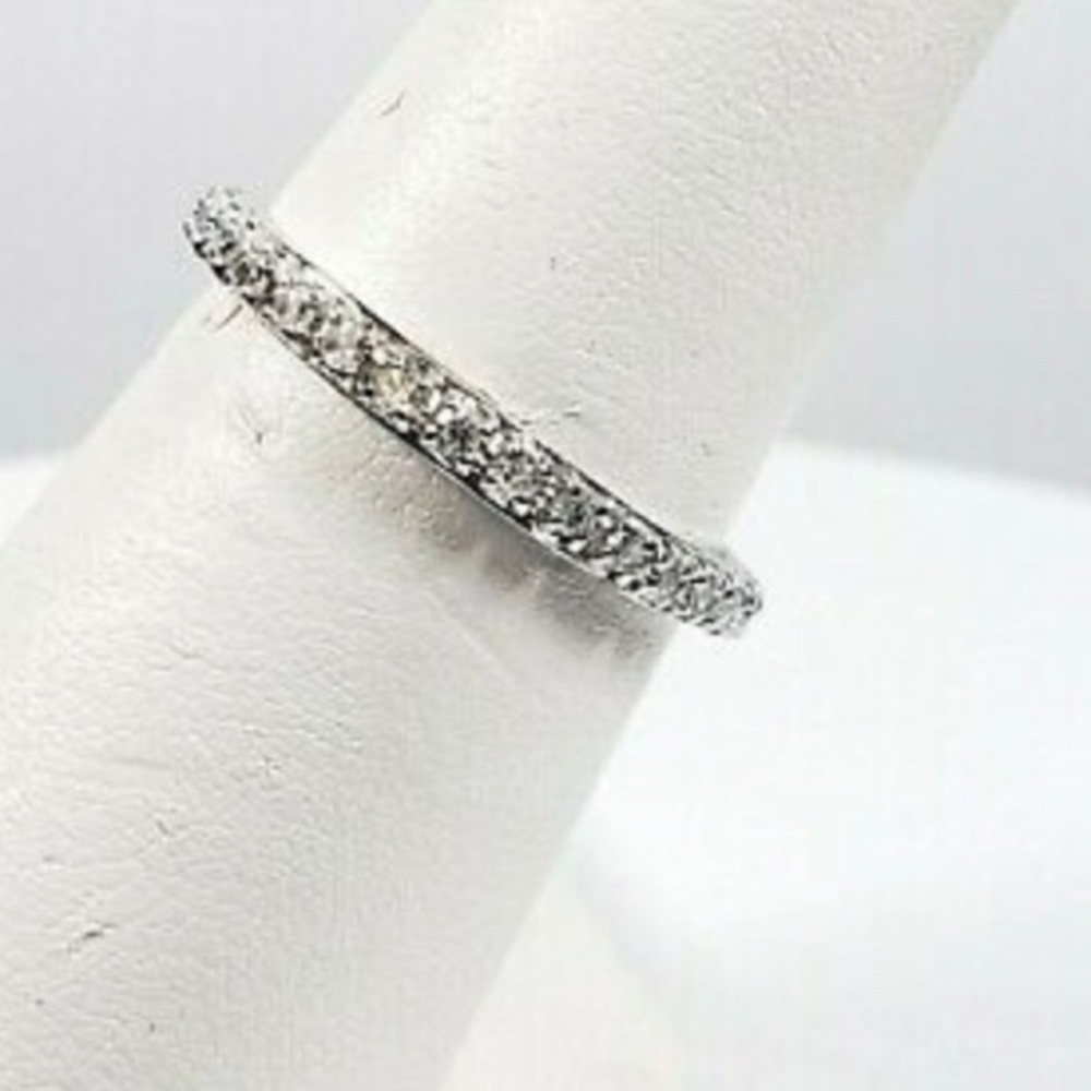 Small Platinum and Diamond Wedding/Stacking Band